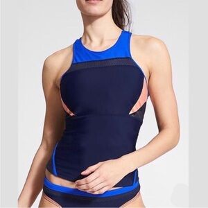 Athleta Tri-Essential High Neck Tankini Swim Top